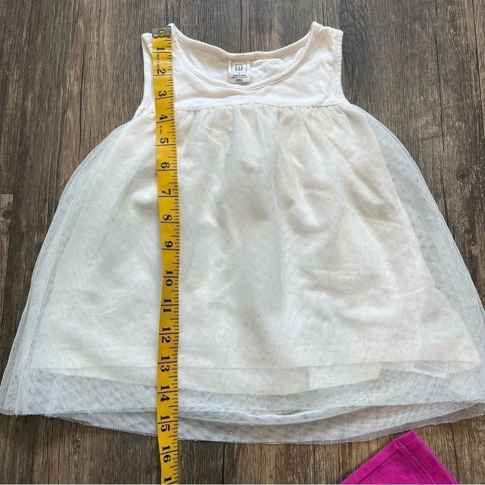NWT Gap Baby Set Of Pink Pants And White Sparkly Short SleevesTulle Top Size 4